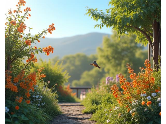 Jardín diseñado para atraer aves locales con plantas nativas